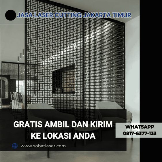 pagar rumah minimalis motif modern hasil laser cutting plat besi untuk kawasan perumahan dan bisnis di jakarta timur