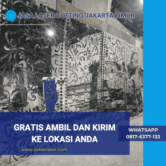 hasil laser cutting stainless steel dekoratif berkualitas tinggi untuk signage dan interior modern di jakarta timur